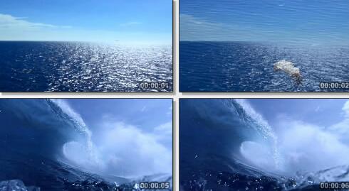 海浪，海鸥，巨轮实拍片段