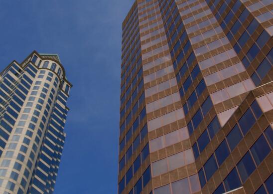 城市高层建筑实拍片段