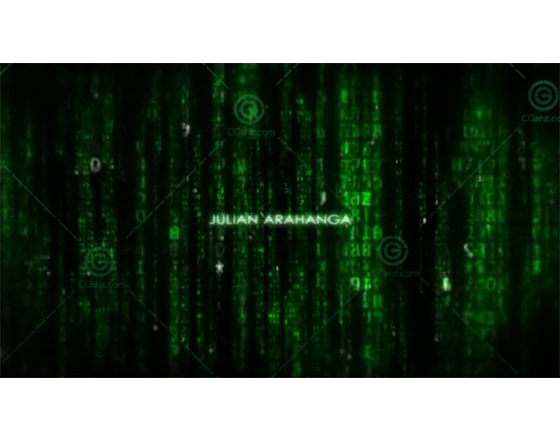 模拟黑客帝国的字幕展示AE模板