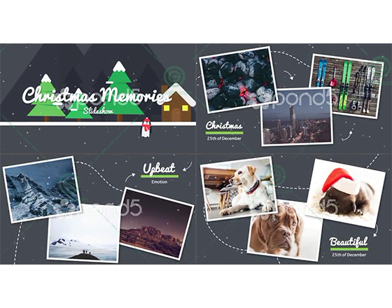 雪中的圣诞相册图集展示AE源文件