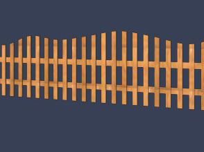 波浪形木质栏杆模型