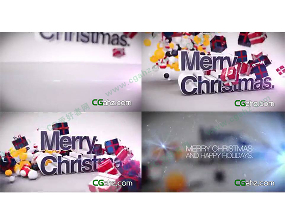 圣诞节片头包装动画AE模板