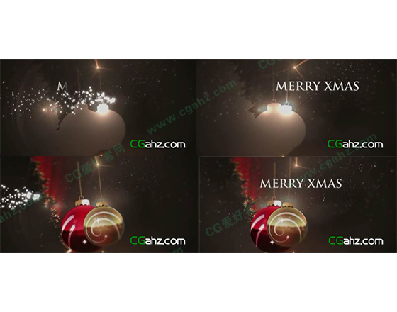 圣诞挂球粒子揭示动画AE模板
