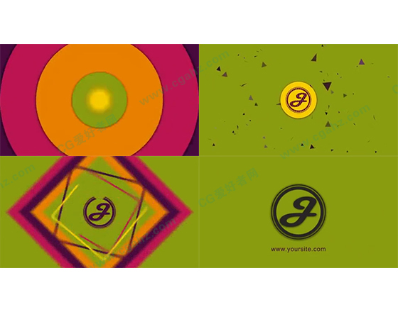多彩图形元素logo揭示开场AE模板