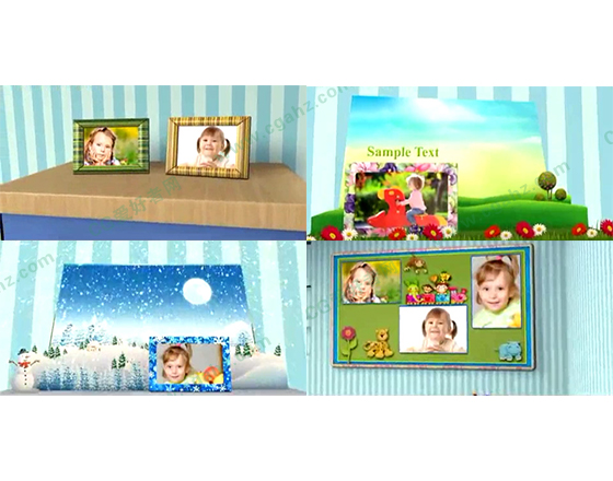 童话故事般的儿童卡通相册AE模板