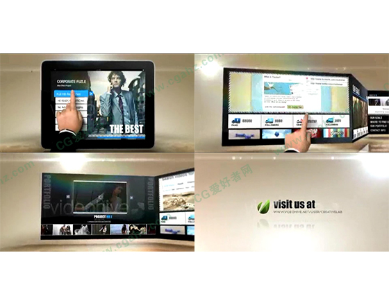 屏幕触摸样式的现代企业宣传广告设计