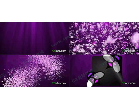 紫色雪粒子汇聚成logo的AE工程