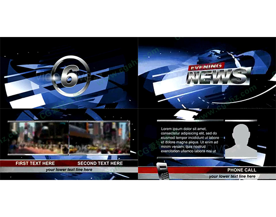 电视新闻广播全套包装设计AE模板