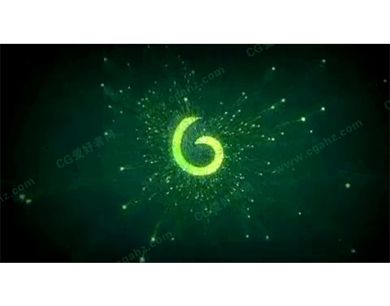 漂亮的粒子星空穿梭logo揭示片头AE
