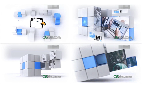 商務科技3D魔方拼接動感企業宣傳片