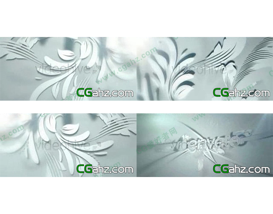 白色立体质感花纹生长logo演绎AE模