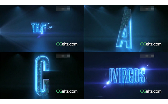 LED霓虹灯闪烁字母出场广播宣传揭示AE模板