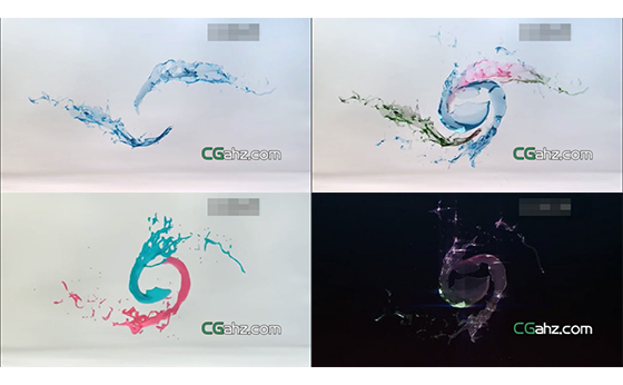 液体溢出凝聚合成LOGO展示企业宣传片AE模板