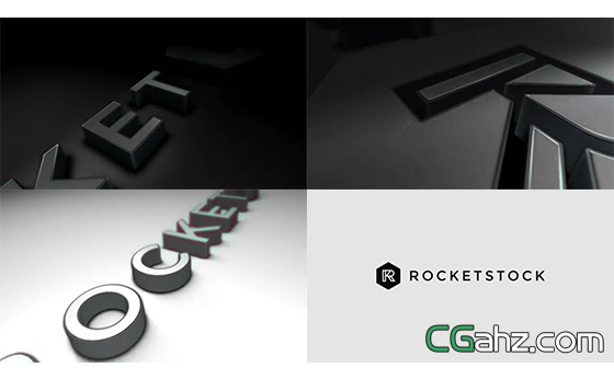 LOGO標志金屬質感3D文字展示AE模板