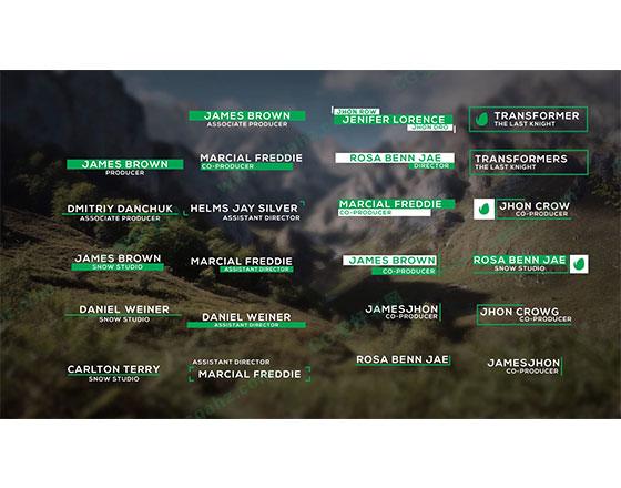绿色环保商务人名字幕条动画AE模板