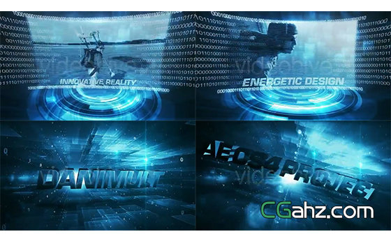 光效标题高科技屏幕电影宣传片头AE