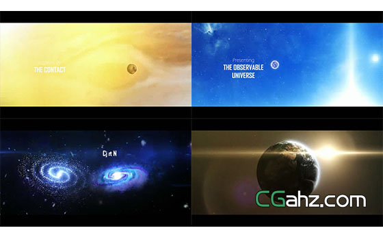 宇宙场景太阳系光效星球渲染神秘开场片头AE模板