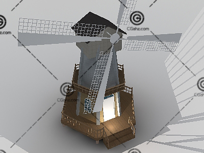 荷兰风车3D模型下载