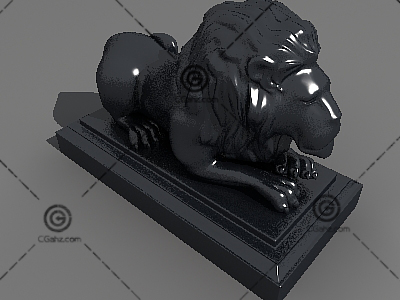 蹲着的狮子3D模型