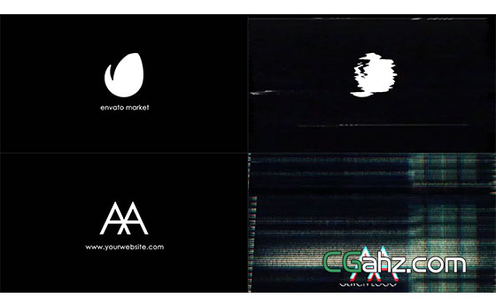 信号损坏Logo动画展示AE模板