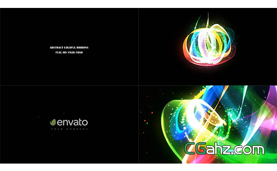 抽象光线绸带Logo动画展示AE模板