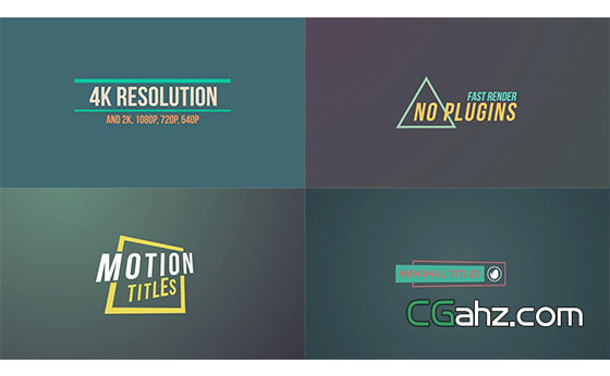 创意图形排版文字标题动画展示AE模板