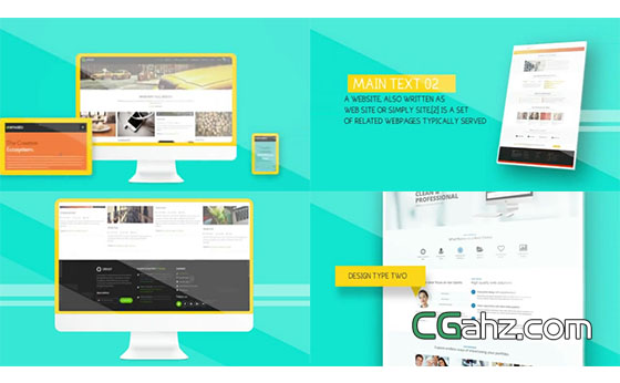 网页开发、设计或网站营销的宣传演示AE模板