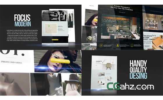 黑色系企業網站宣傳或網頁設計開發演示的AE模板