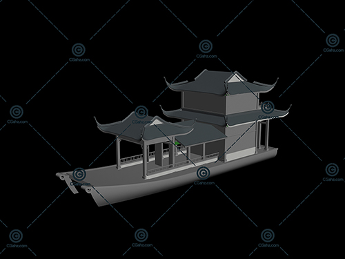 画舫船3D模型