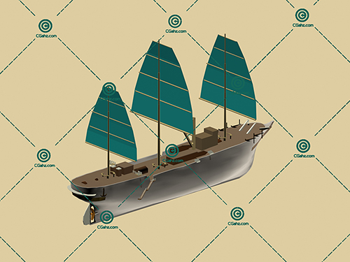 大型帆船3D模型