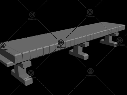 简单的石板凳3D模型下载