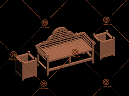 中式木头椅子3D模型免费下载