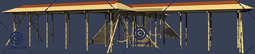 屋頂結構造型的景觀廊架3D模型下載