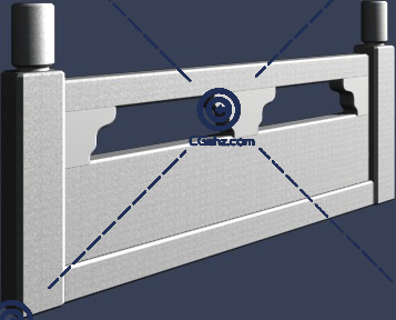结构简单的石材栏杆3D模型下载