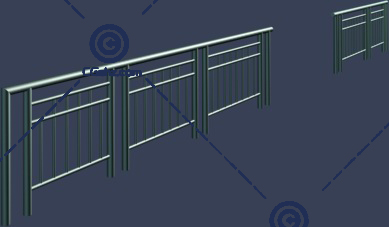 简洁的金属材质栏杆3D模型下载