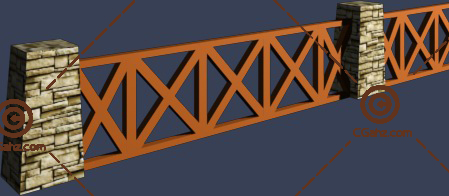 两种材质的栏杆3D模型下载