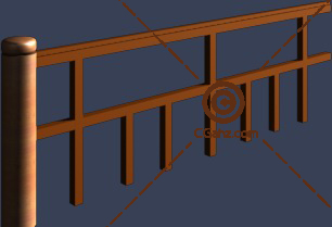 结构简单的木制栏杆3D模型下载