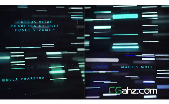 科技感光條陣列中優雅的電影標題開場序列AE模板