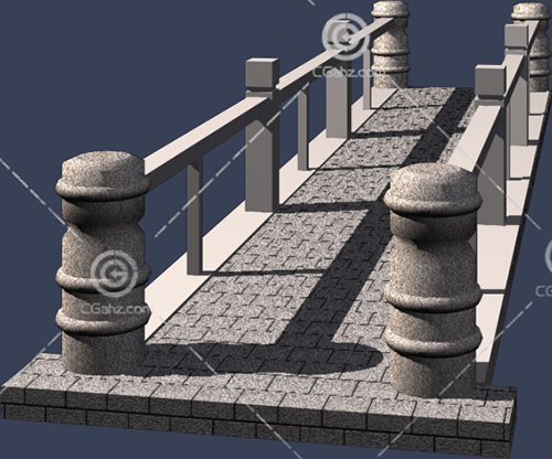 石材结构的小桥3D模型下载