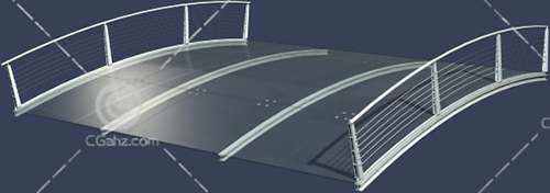 带护栏的玻璃桥3D模型下载