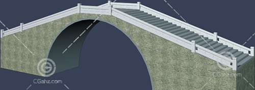 拱形石材桥面3D模型下载