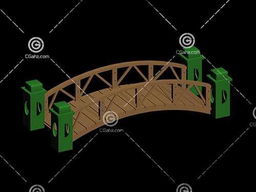 带有护栏的小木桥3D模型下载