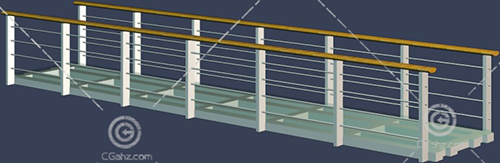 带护栏的玻璃桥3D模型下载