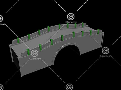 带有护栏的桥3D模型下载