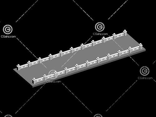 带石材护栏的小桥3D模型下载