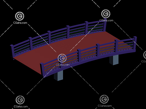 带桥墩的小桥3D模型下载