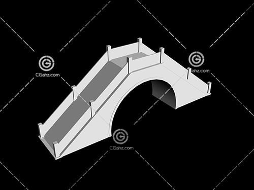 坡度比较陡的拱桥3D模型下载