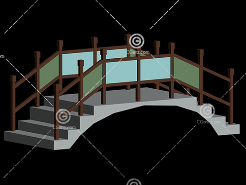 带有台阶的小桥3D模型下载