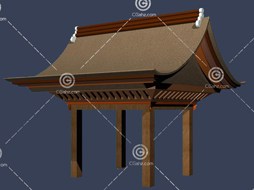中式的亭子3D模型下载