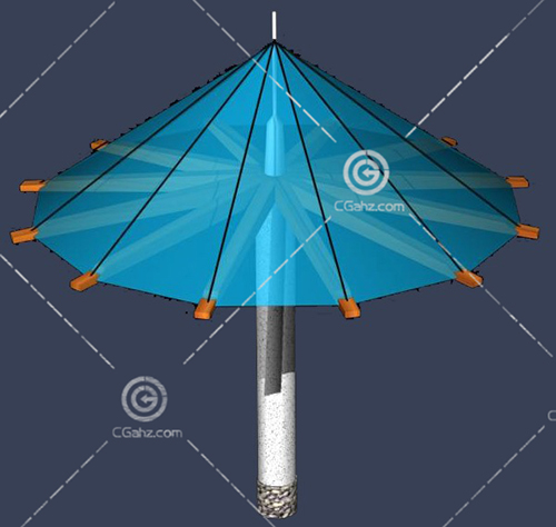 傘形狀的亭子3D模型下載